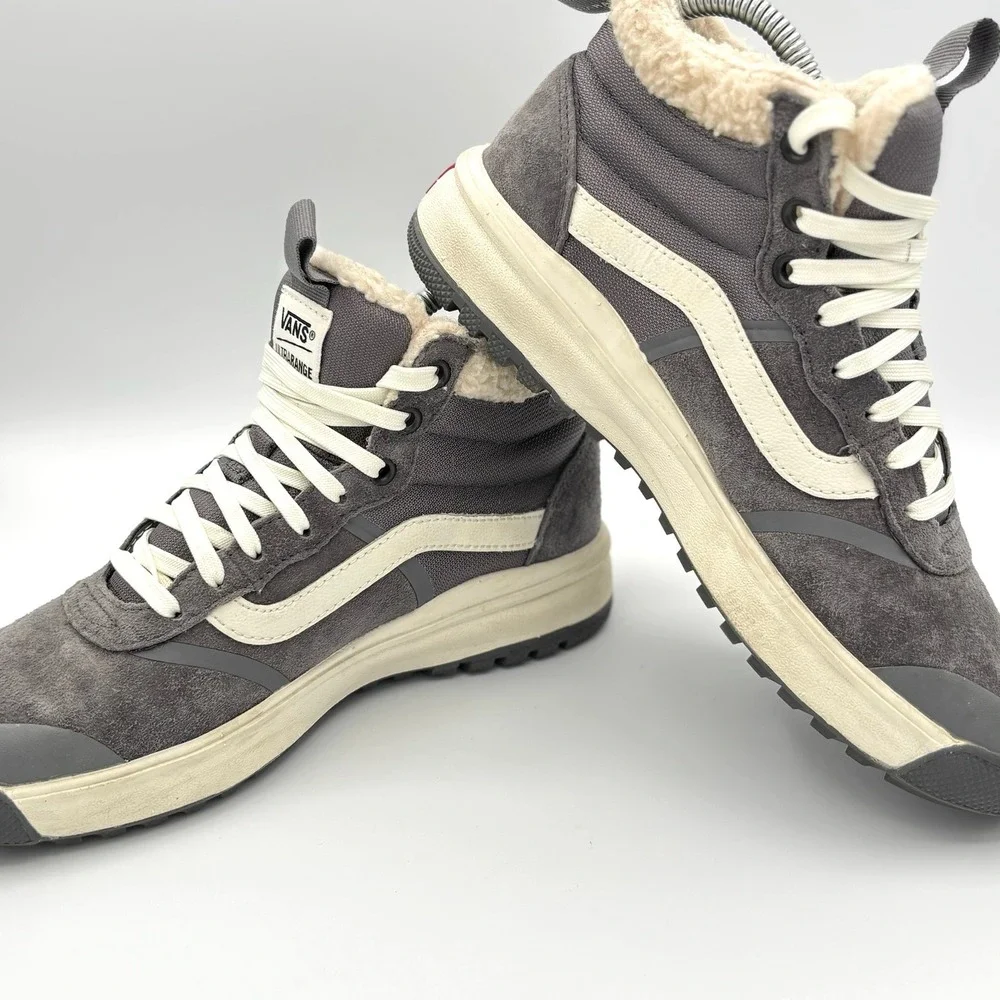 Vans Womens Hi MTE Ultrarange 8 Grey Gorpcore Trail Hiking Sherpa Lined Boots